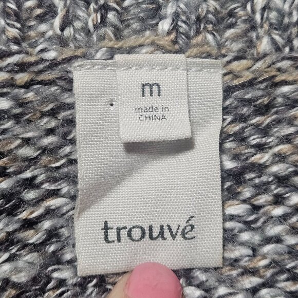 Trouvé Women’s Cropped Sweater Gray Zip M Minimalist Academia Espressocore - Picture 3 of 12